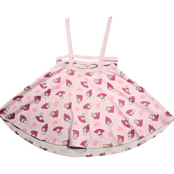 Sanrio My Melody Strappy Elastic Suspender A-Line Skirt  Size‎ XL Pink Skater - Picture 1 of 11